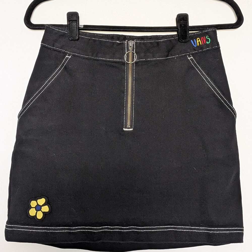 Vans Black Skirt with Flower Detail